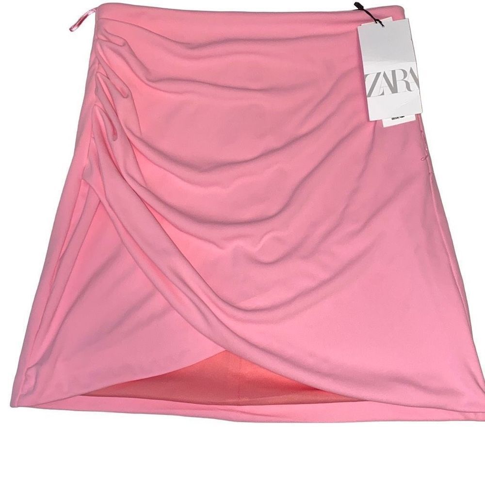 Zara Soft Pink Draped Mini Skirt